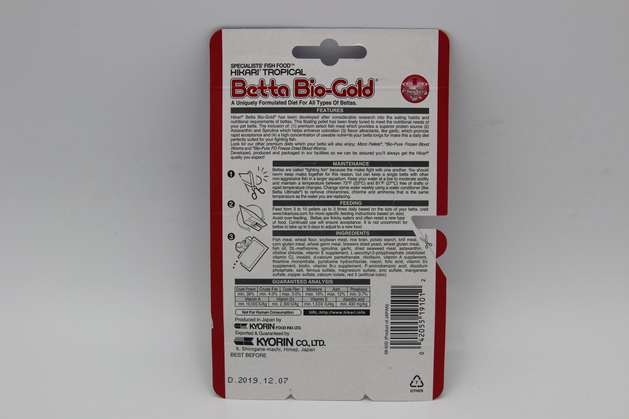 Hikari betta bio gold ingredients top